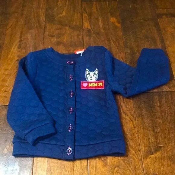 Mim-Pi blue quilted Frenchie coat, size 2T - Picture 1 of 8